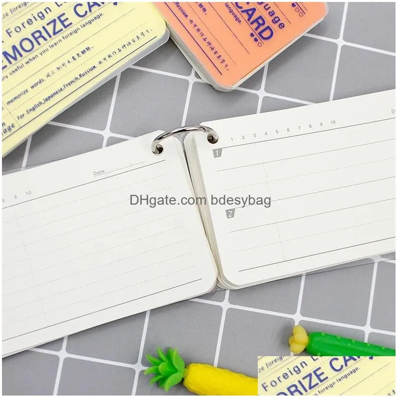 notepads stationery multicolour memory card steel ring notes card smart foreign language memorize card