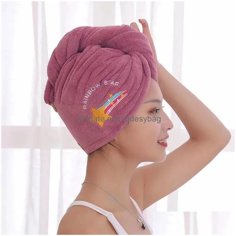 women girls magic microfiber shower cap towel bath hats for dry hair caps quick drying soft for lady turban head