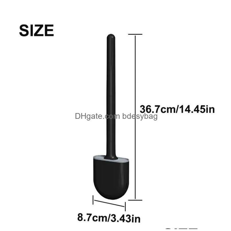 mini toilet brush with stand set black silicone toilets cleaning brush wall mounted bathroom accessories