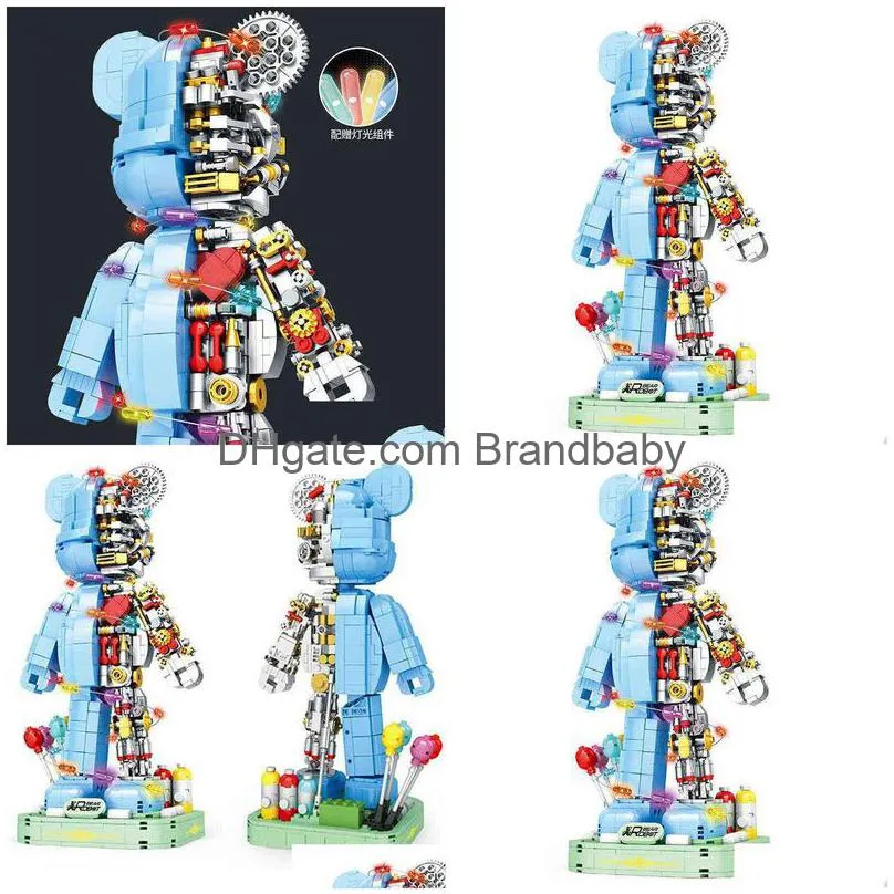 Blocks Buildmoc Ideas Technical Violent Robot Bear Light Figures 1160Pcs Model Building Blocks Toys For Children Kids Gifts Toy Bricks Dhcxk