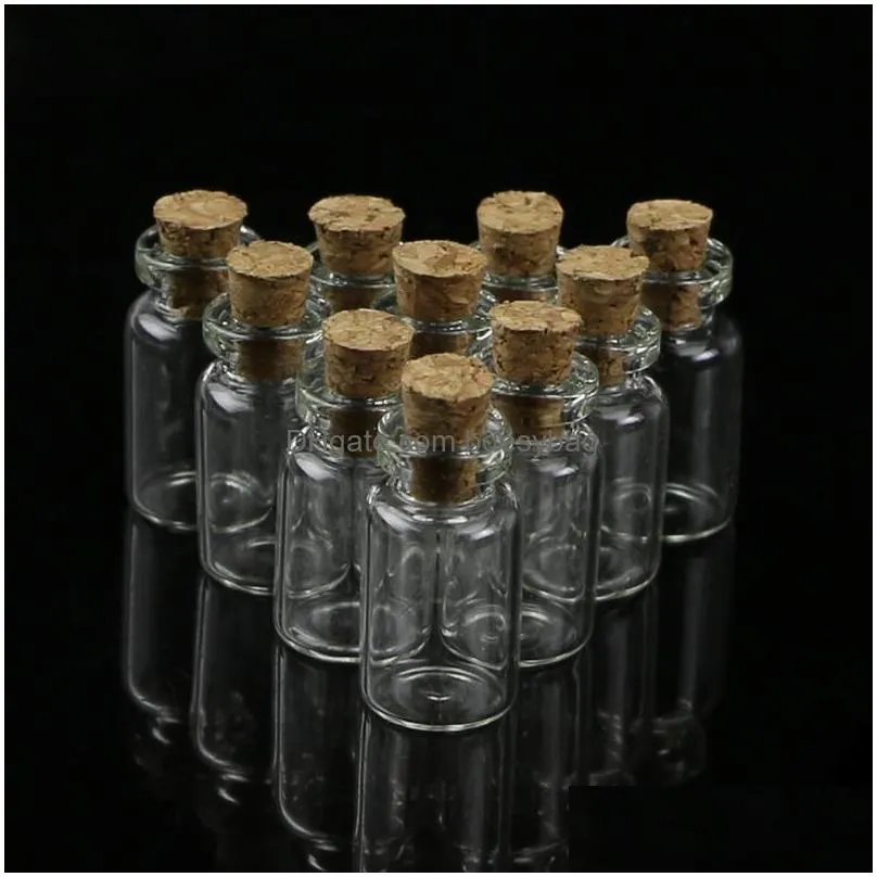 novelty items 6ml mini small tiny clear cork stopper glass bottles vials wholesale