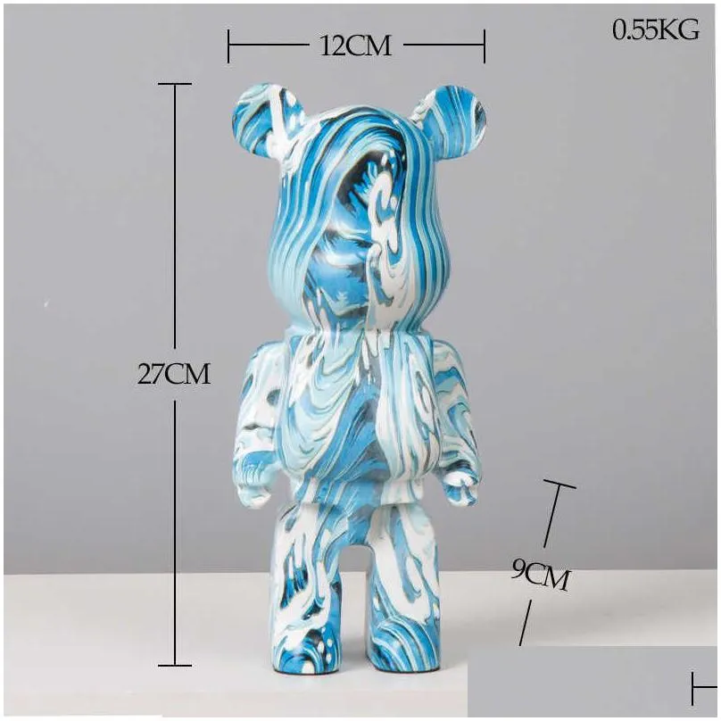 novelty games 27cm resin bearbricklys 400% statue violence bear sculpture figure ornaments desk decoration bookshelf living room home decor