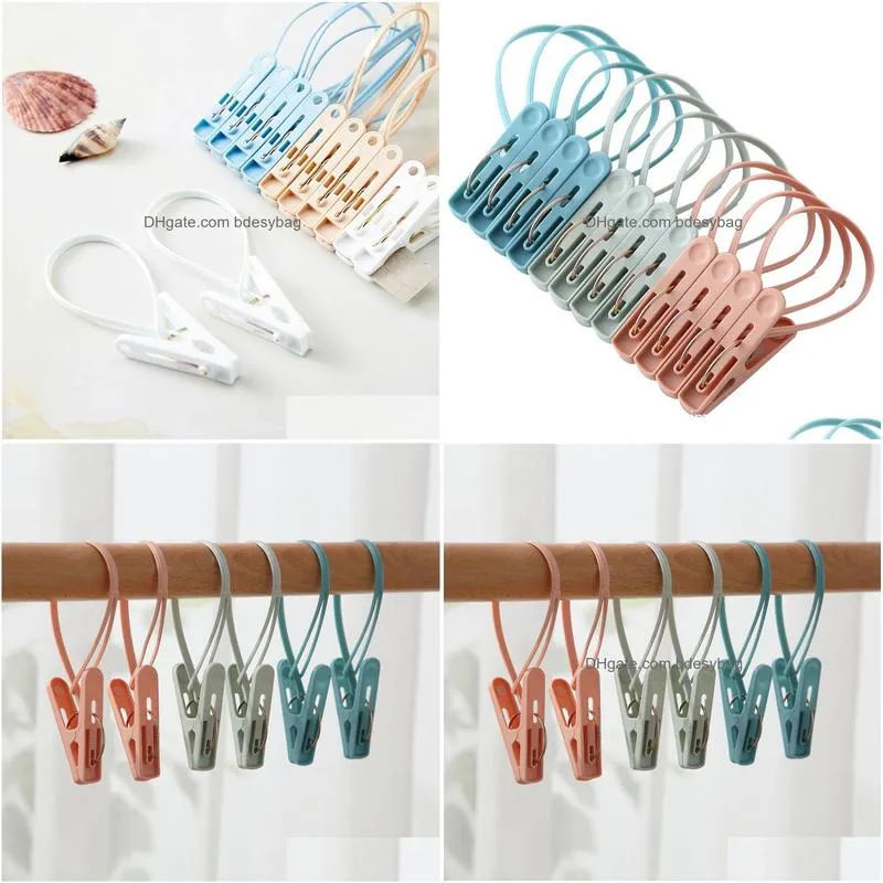 12pcs mixed color hangers plastic clothes pegs storage clip portable home hangers for clothes hanger drying rack towel clothes pins