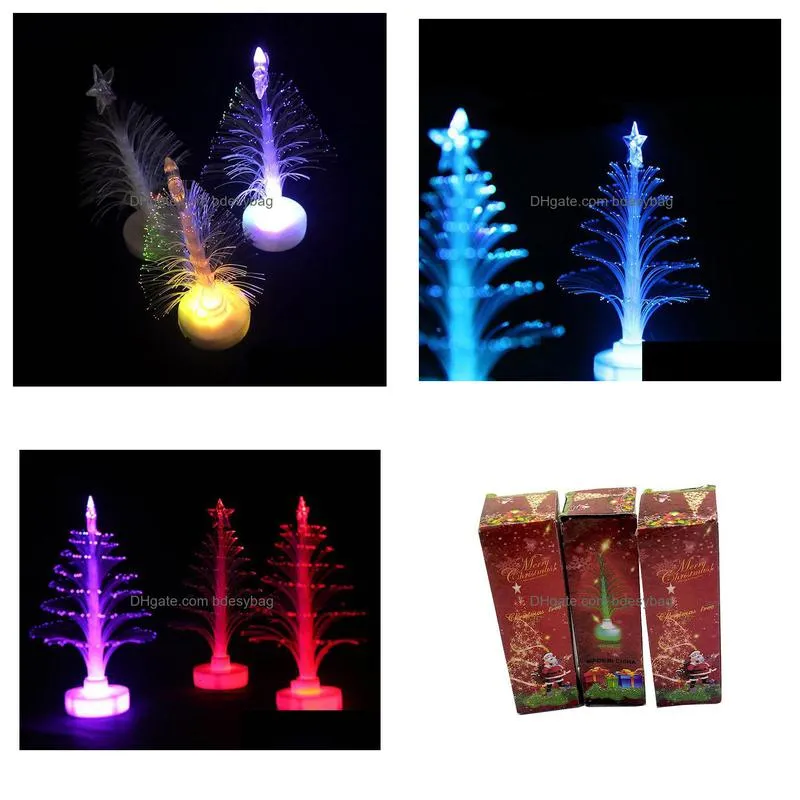 party favor led christmas fiber optic tree colorful color changing christmastree christmasgift home decoration