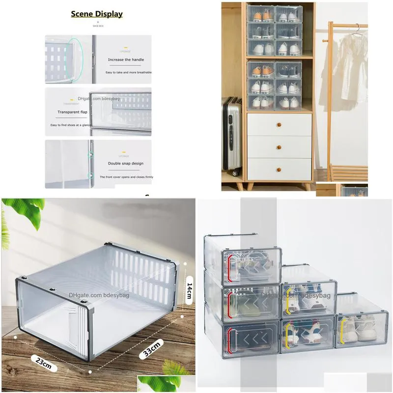transparent plastic shoe box unisex combined shoe cabinet dustproof space saving