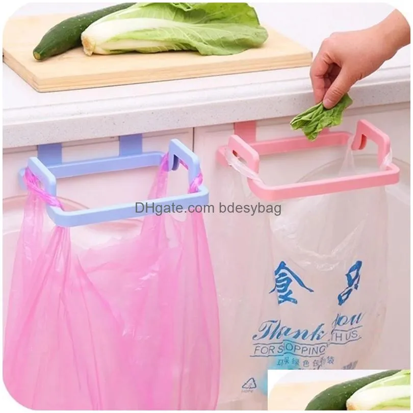 hooks hanging trash bag rack garbage bag rack rubbish bag storage rack holder portable cabinet trash rack kitchen gadgets