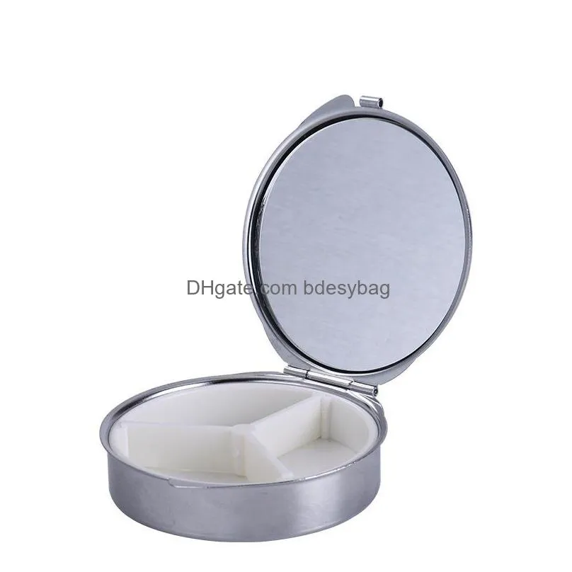 party favor sublimation metal jewelry box stainless steel round packaging box diy small item boxes