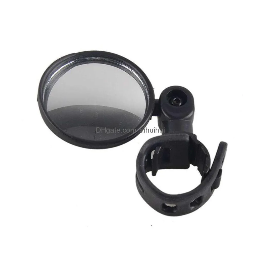  1pc adjustable rearview mirror for bicycle motorcycle handlebar mount 360 rotation bike riding round ellipse mirror universal