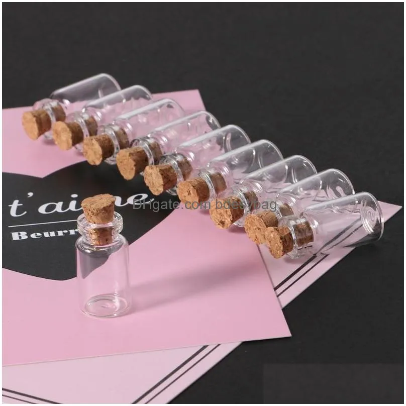 novelty items 6ml mini small tiny clear cork stopper glass bottles vials wholesale