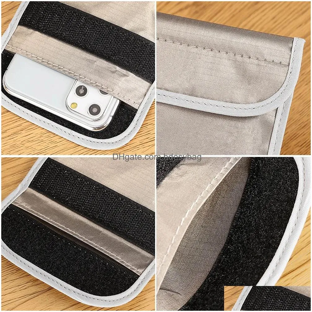 party favor new mobile phone rf antiradiation shield case bag pouch ic magnetic card prevent degaussing antitracking