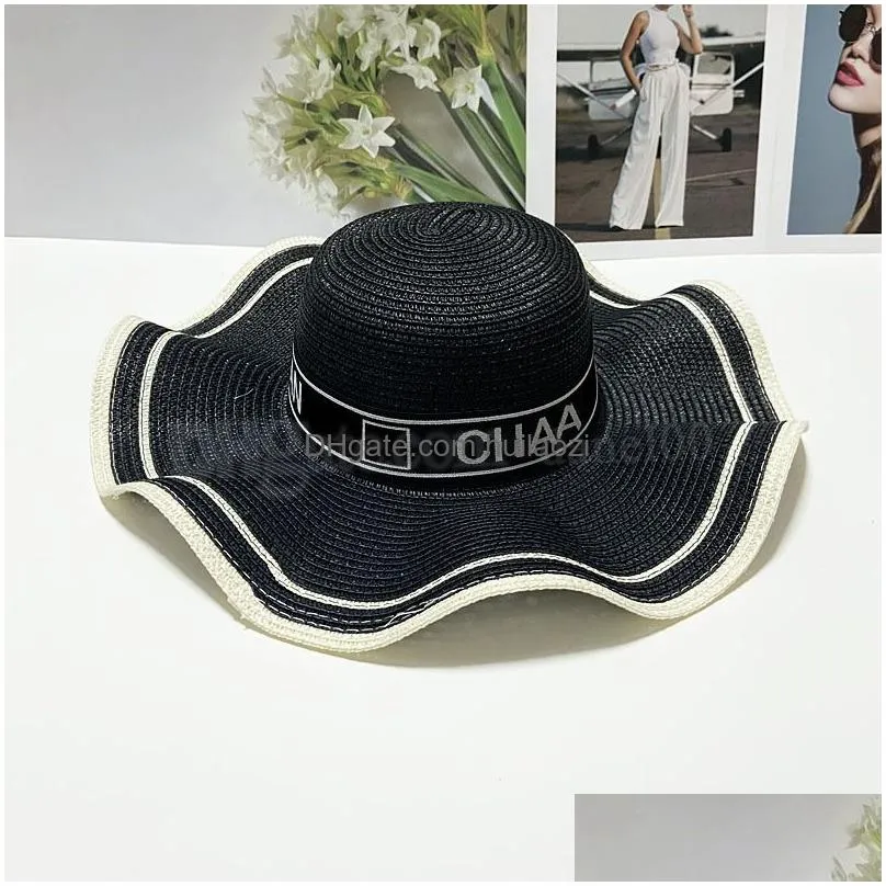  bucket hat wave casual luxury unisex caps women designer hats for street denim print fitted cap flat top belt buckle straw hat casual sun