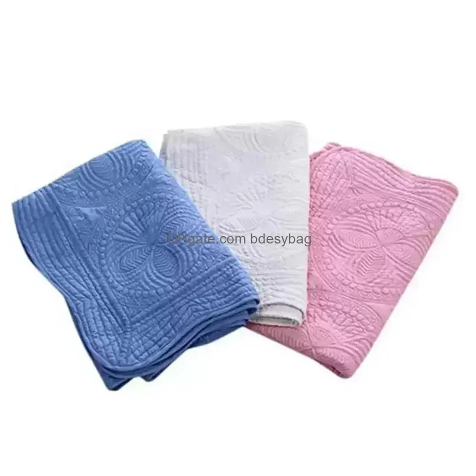 baby blanket 100% cotton embroidered kids quilt monogrammable air conditioning blankets infant shower gift 10 designs wholesale