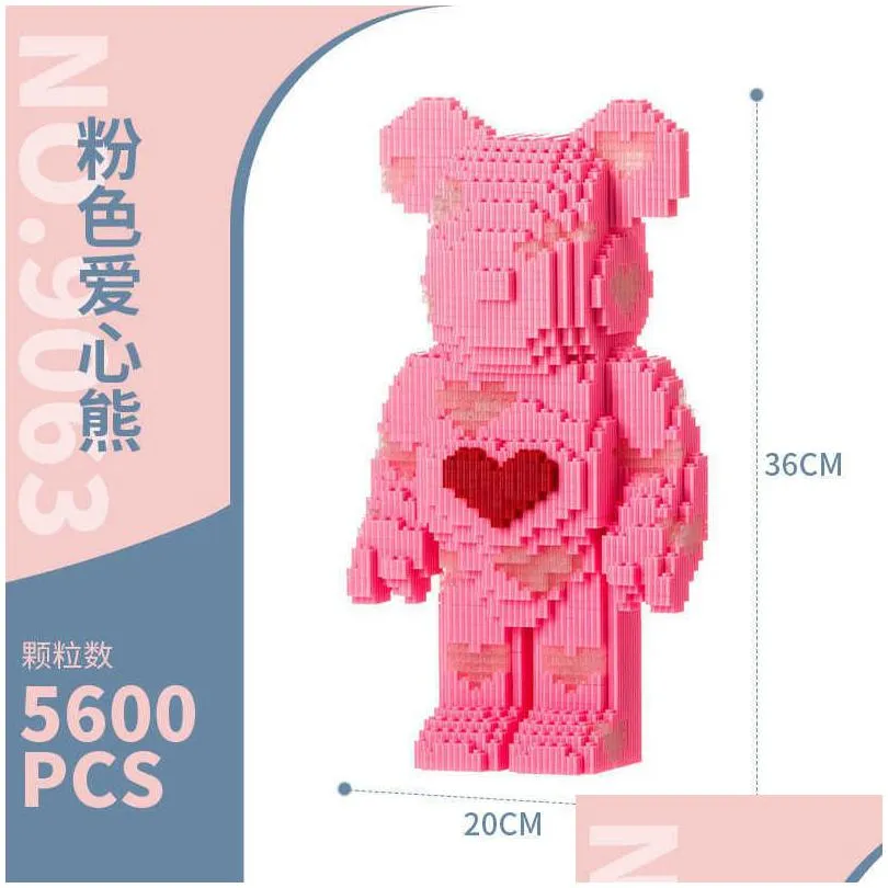 novelty games 35cm diy jinx bearbricked gloomy bear building block kid toy figure violence bear room decoration birthday gift t221013