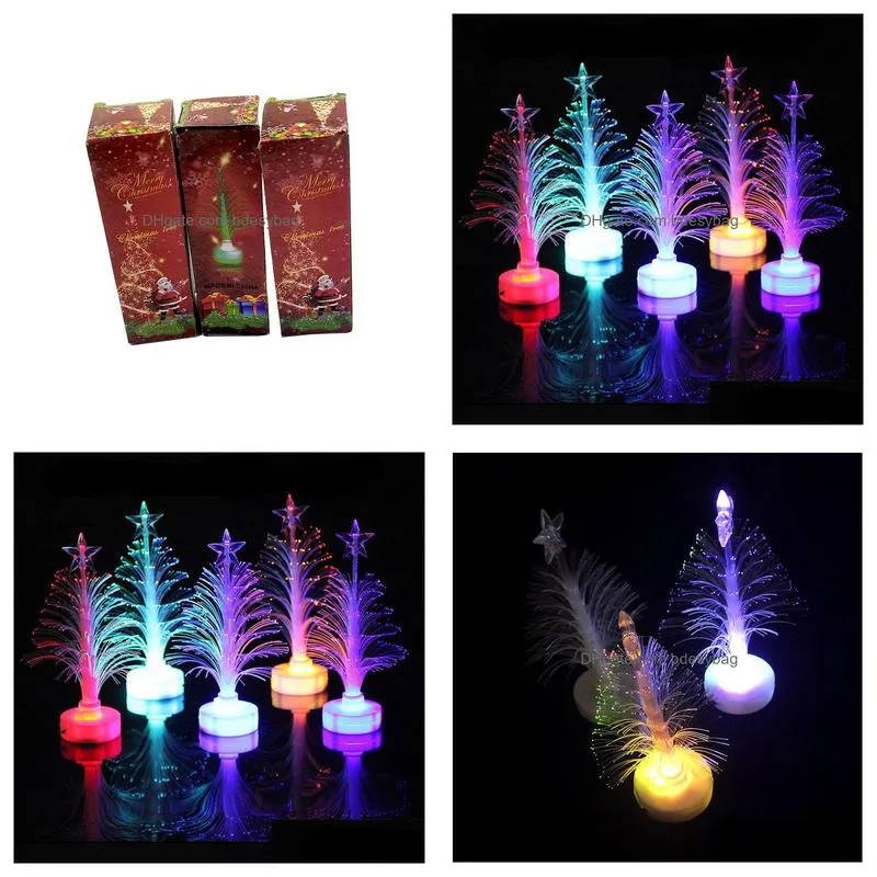 party favor led christmas fiber optic tree colorful color changing christmastree christmasgift home decoration