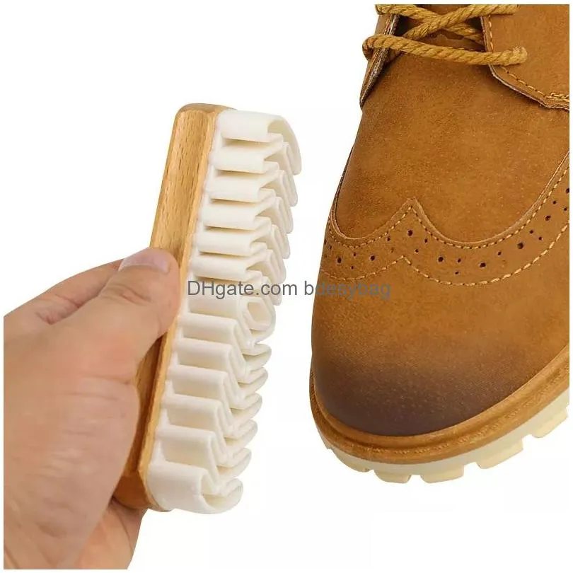 shoe brush sneaker cleaning wooden black customized tpr shoe cleaningbrush