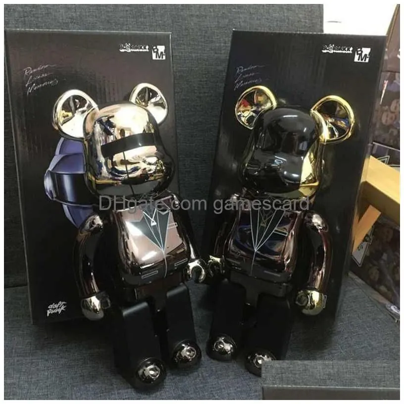 Novelty Games Novelty Games 5 Style Bearbricks 400% Figures Model Bear Brickes And Cyberpunk Daft Punk Joint Bright Face Violence Coll Dhg5B