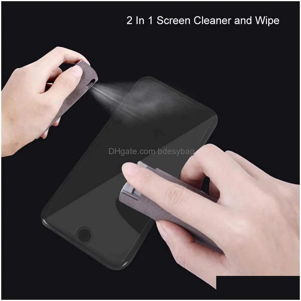 convenient and fast screen cleaning spray kit washable fiber cloth for iphone camera lens mobile phone ipad computer screens with