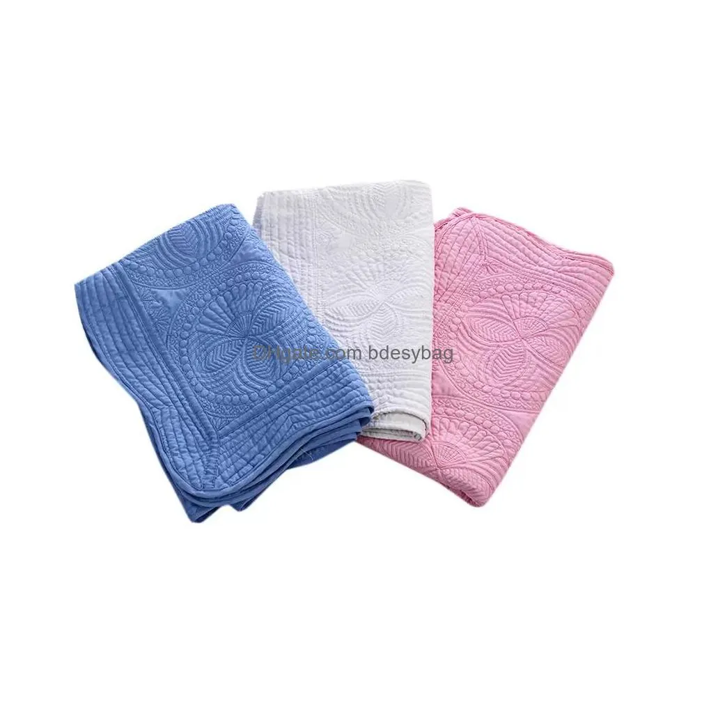 baby blanket 100% cotton embroidered kids quilt monogrammable air conditioning blankets infant shower gift 10 designs wholesale