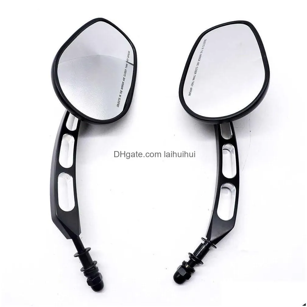 motorcycle rearview mirror modified harley reverse mirror all aluminum retro personality large mirror 8mm universal mirror x0901