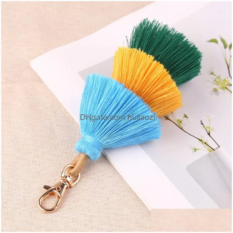 boho colorful multi layer tassel bag key ring handmade charm keychain bags hangs fashion jewelry will and sandy