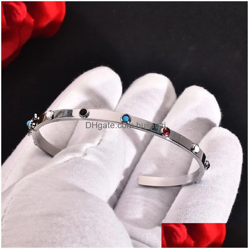 pulsera de oso cuff bangle bracelet women quality jewelry titanium steel hamsa star heart moon bears charms mujer osos