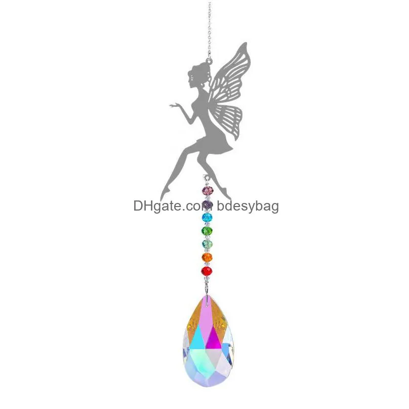 animal metal sheet butterfly pendant crystal ball prism sun catcher diy hanging window decoration objects