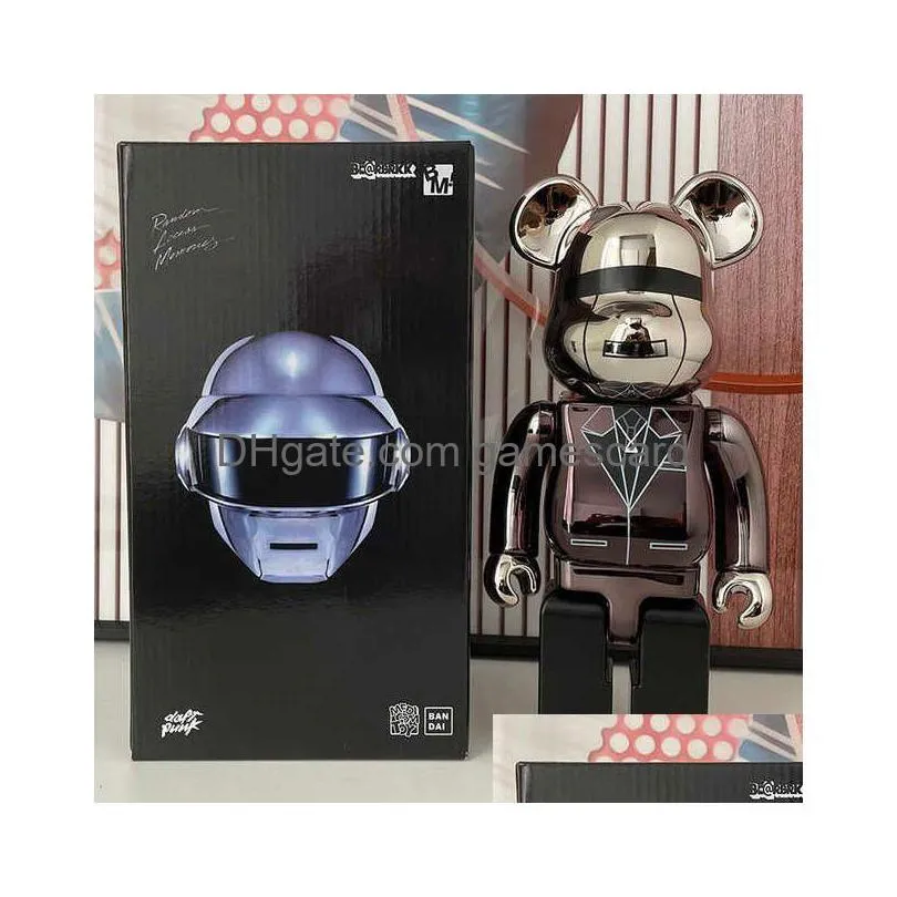 Novelty Games Novelty Games Bearbrick Daft Punk 400% 28Cm Joint Bright Face Violence Bear 3D Original Ornament Gloomy Statue Model Dec Dhcsn