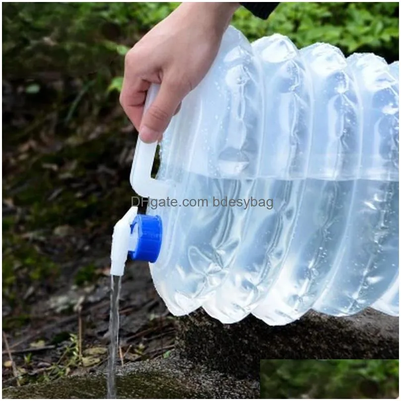 5l15l outdoor collapsible waterbag camping foldable water containers drinking multifunction telescopic storage water bottle