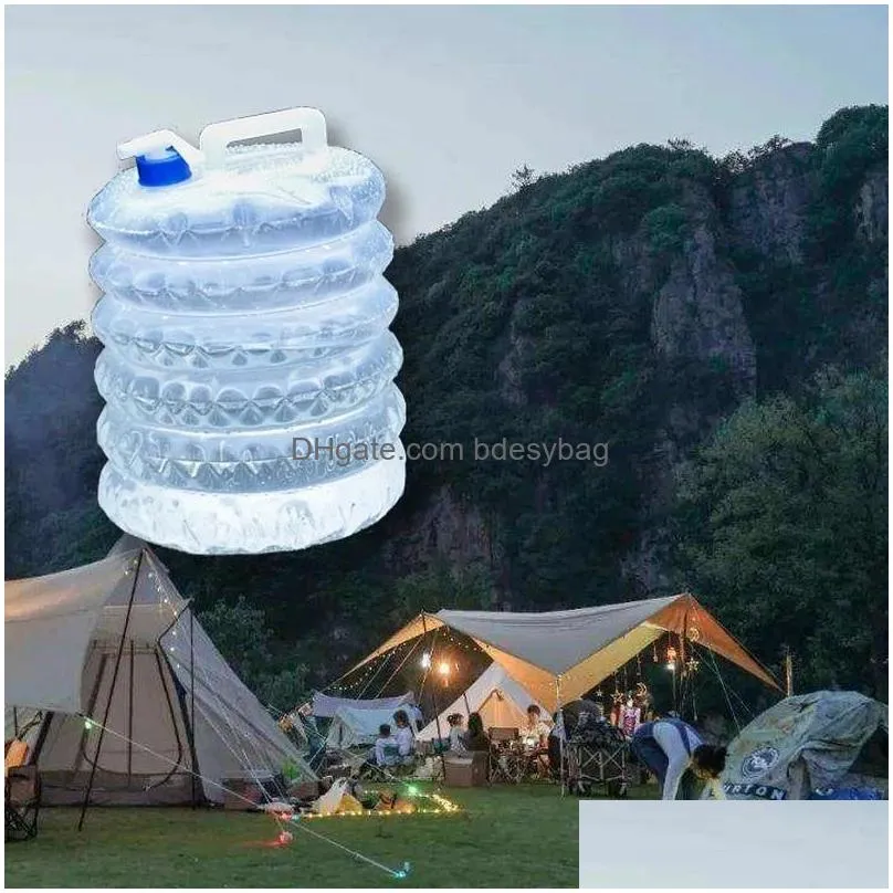 5l15l outdoor collapsible waterbag camping foldable water containers drinking multifunction telescopic storage water bottle