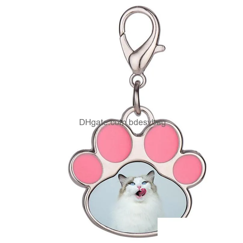party favor sublimation stainless steel cat and dogbrand military brand pendant metal pet dog id card necklace lettering