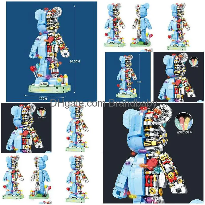 Blocks Buildmoc Ideas Technical Violent Robot Bear Light Figures 1160Pcs Model Building Blocks Toys For Children Kids Gifts Toy Bricks Dhcxk