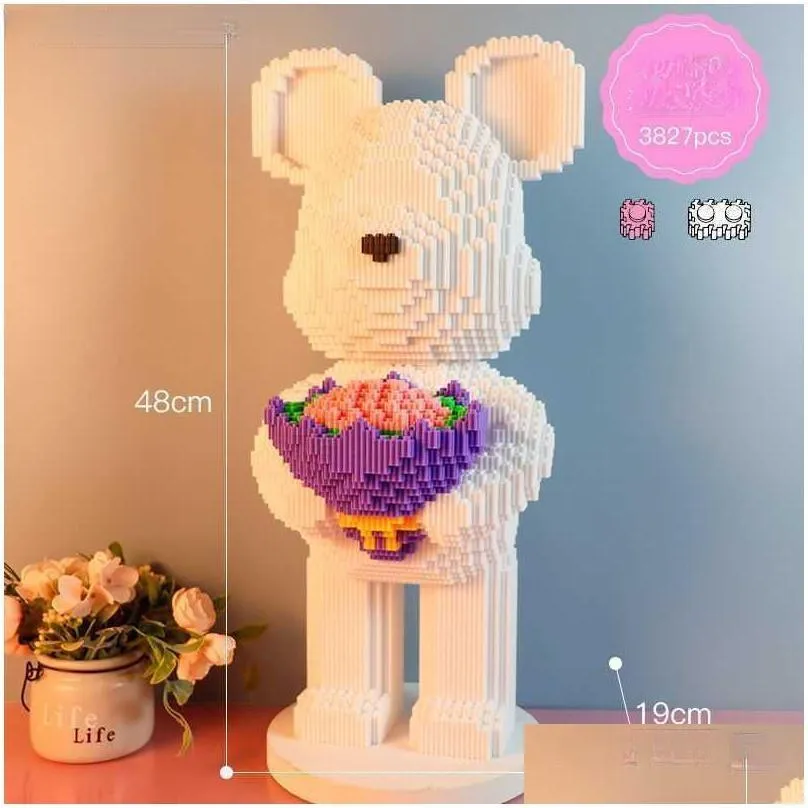 blocks half anatomy bear nano building blocks cartoon colour with drawer model creative micro diamond bricks toys for children