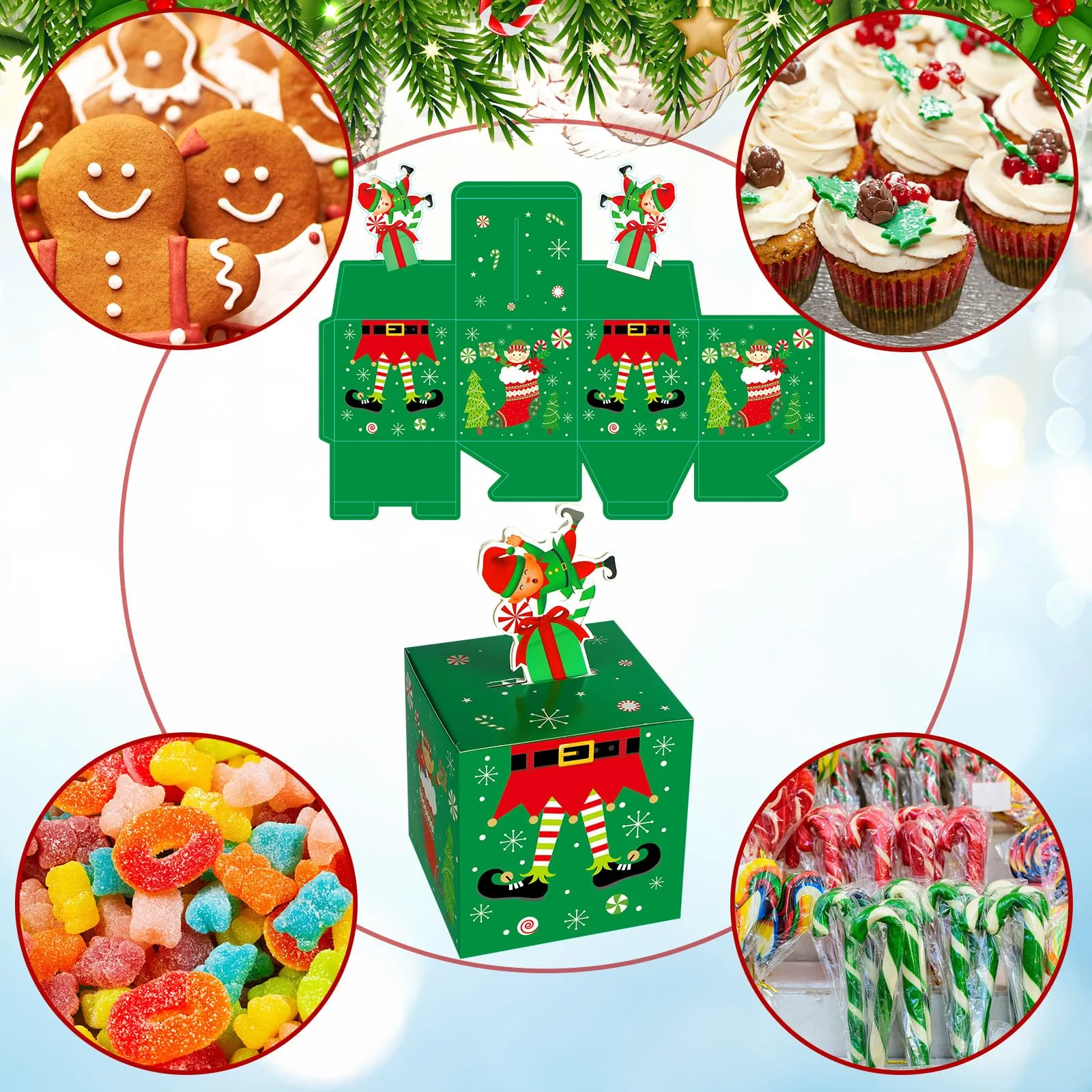 christmas goody candy boxes for gift giving xmas treat boxes christmas cookie boxes tins holiday cardboard gift wrap boxes paper gift holder for party favor supplies 8 styles vibrant