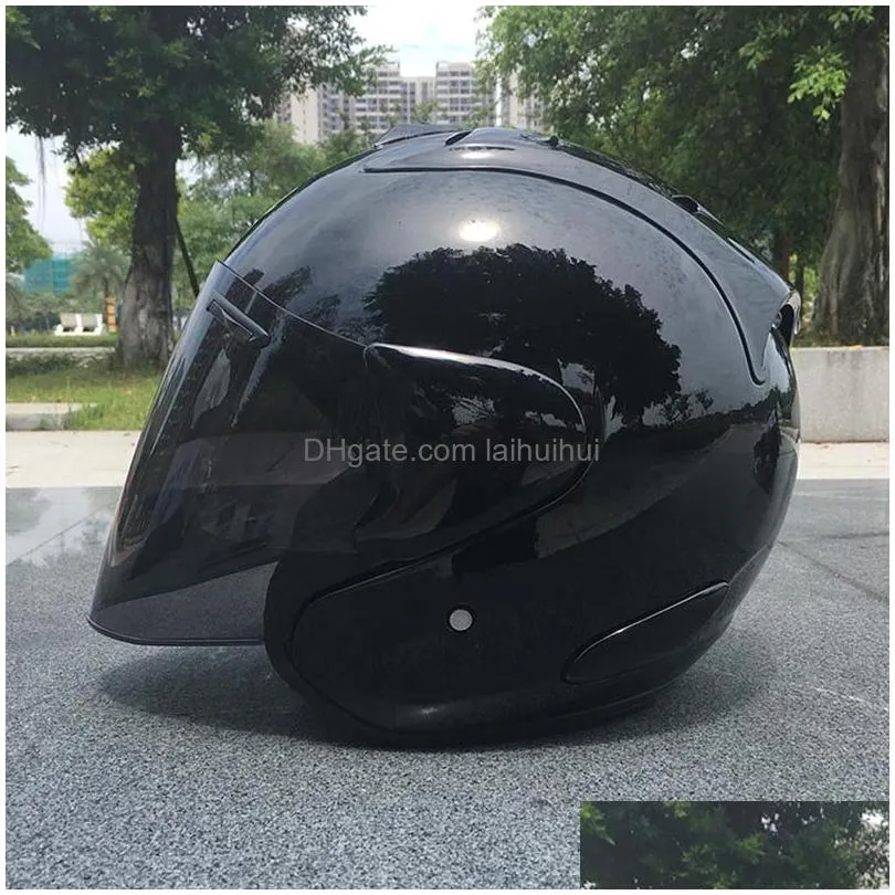 black motorcycle half helmet outdoor sport men and women motorcycle racing helmet open face dot approved1