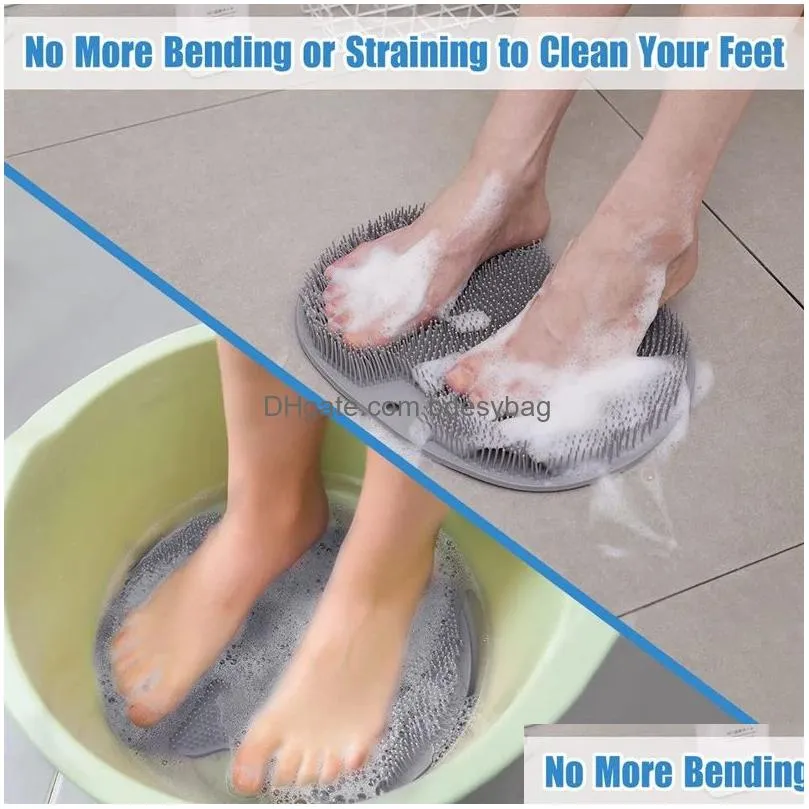 foot wash brush rub back sucker brushs bathroom tools foot massage pad anti skid pads