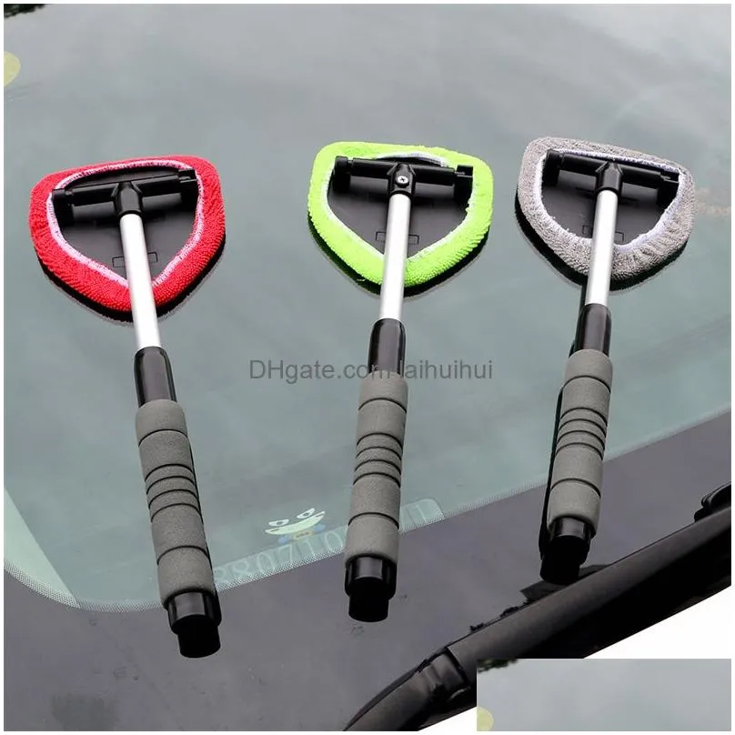 car windshields cleaning brush kit window cleaner with extendable handle washable reusable microfiber cloth pad head auto glass wiper