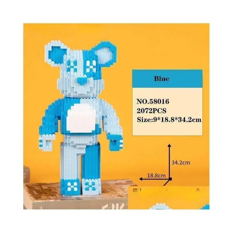 blocks 5966pcs creative the starry night bear building block cartoon galaxy model assembled magic bricks toy for kids birthday gift