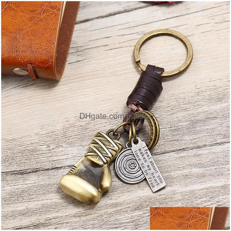 bronze boxing key ring retro i feel about you inspired keychain fashion jewerly will and sandy