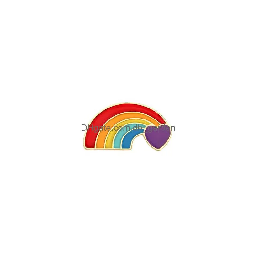 pride heart rainbow brooch flag hot air balloon love and peace enamel pins bag clothes metal lapel pin badge unisex jewelry