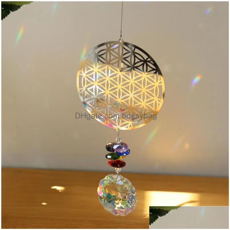 animal metal sheet butterfly pendant crystal ball prism sun catcher diy hanging window decoration objects