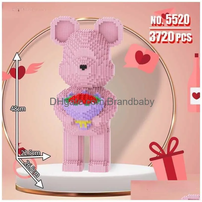 Blocks Blocks New Half Anatomy Bear Nano Building Cartoon Colour With Der Model Creative Micro Diamond Bricks Toys For Children Drop D Dheuj