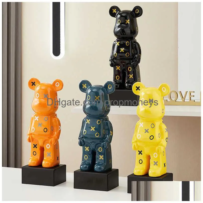 Novelty Games Novelty Games Home Decorative Figures Violence Bear Scpture Figure Ornaments Kawaii Room Decor Livingroom Decoration Chr Dhn0K