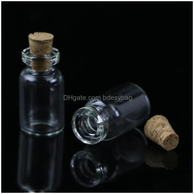 novelty items 6ml mini small tiny clear cork stopper glass bottles vials wholesale