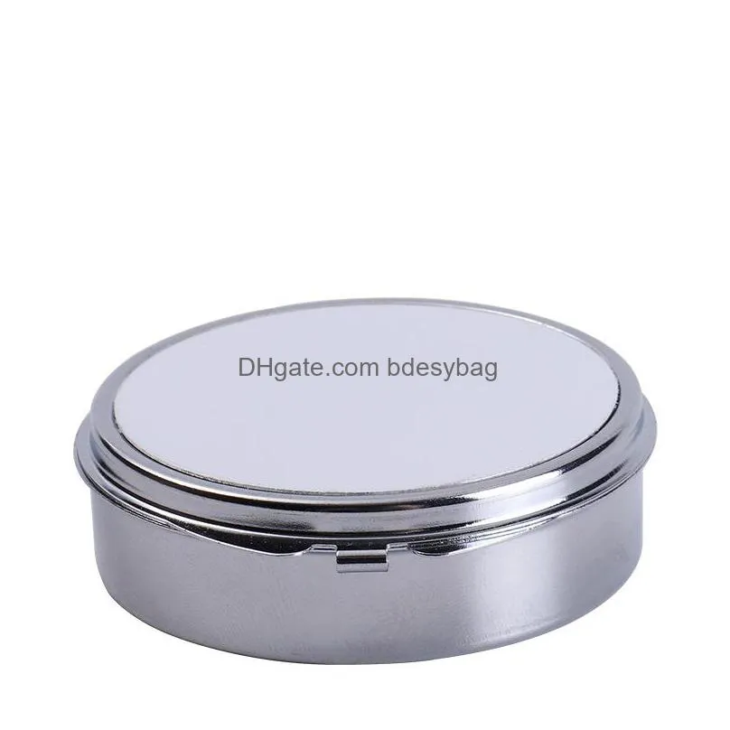 party favor sublimation metal jewelry box stainless steel round packaging box diy small item boxes