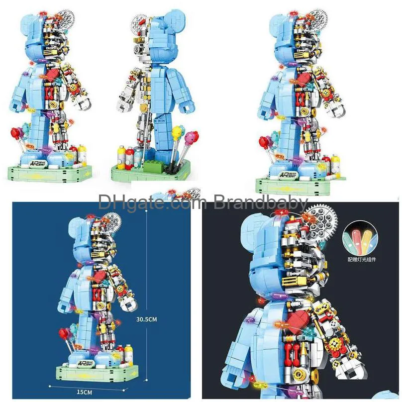 Blocks Buildmoc Ideas Technical Violent Robot Bear Light Figures 1160Pcs Model Building Blocks Toys For Children Kids Gifts Toy Bricks Dhcxk