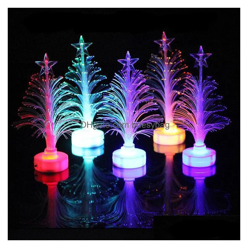 party favor led christmas fiber optic tree colorful color changing christmastree christmasgift home decoration