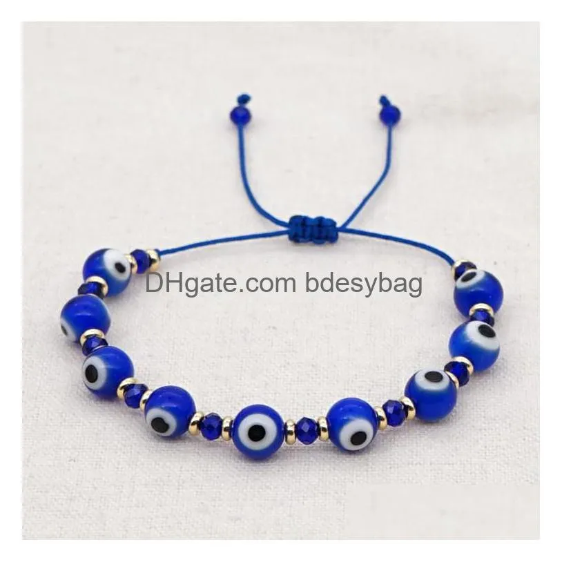 Charm Bracelets Turkish Evil Eye Beads Bracelets For Women Jewellery Boyfriend Gift Trendy Boho Jewelry Psera Bring Luck Drop Delivery Dhw4K
