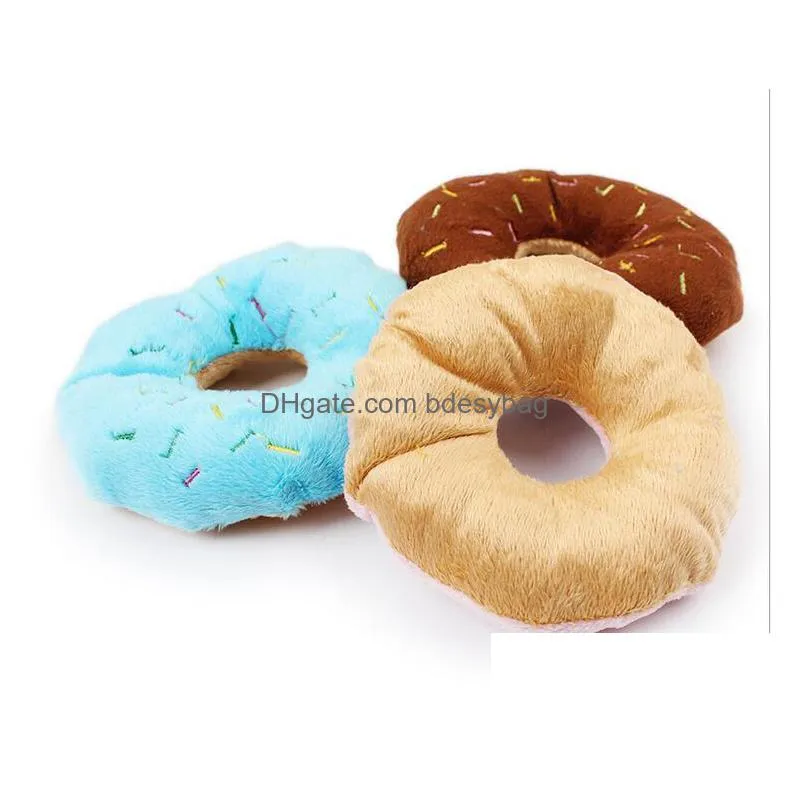 sightly lovely pet dog puppy cat squeaker quack sound toy chew donut play toys g856