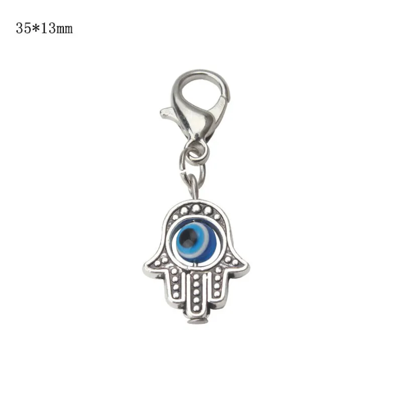 Charms 100Pcs Hamsa Hand Evil Eye Kabh Luck Charms Lobster Clasp Dangle For Jewelry Making Findings New Drop Delivery Jewelr Dhgarden Dhe7O