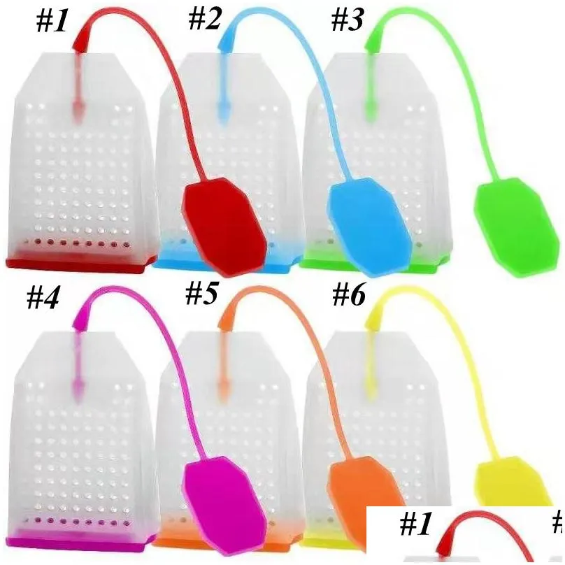 Food-grade Silicone Mesh Tea Infuser tools Reusable Strainer Bag Style Loose TeaLeaf Spice Filter Diffuser Coffee Strainers WLL427